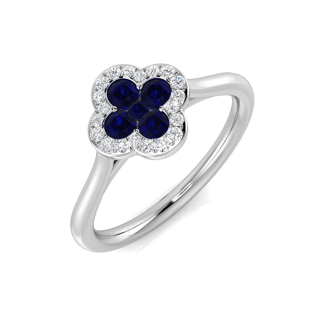 Platinum 0.34ct Blue Sapphire Ring