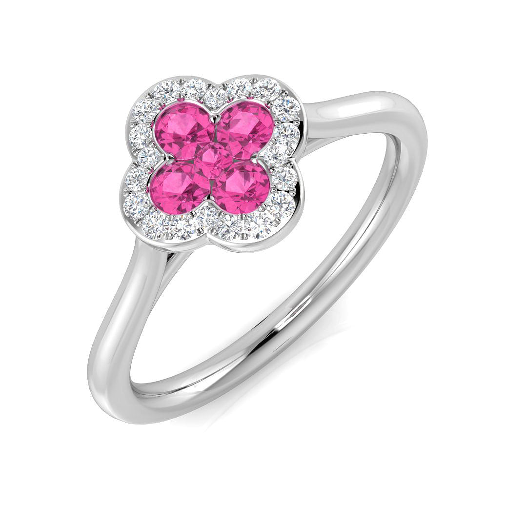 Platinum 0.42ct Pink Sapphire Ring