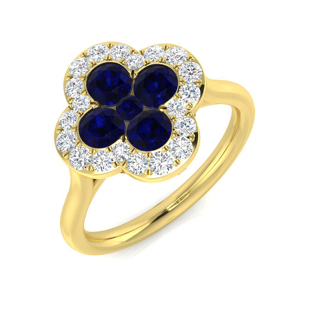 18ct Yellow Gold 1.45ct Blue Sapphire Ring