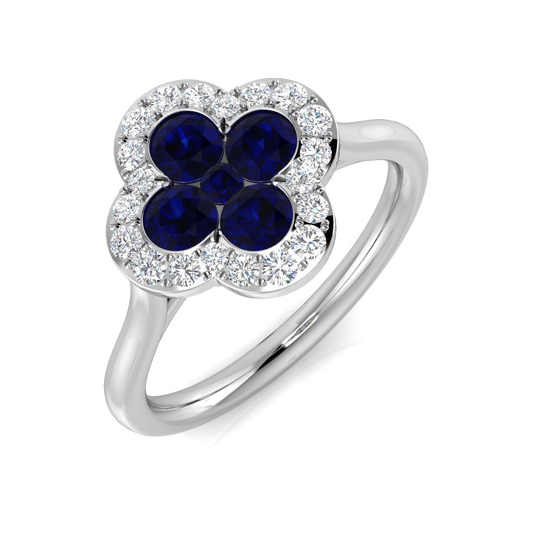 Platinum 0.89ct Blue Sapphire Ring