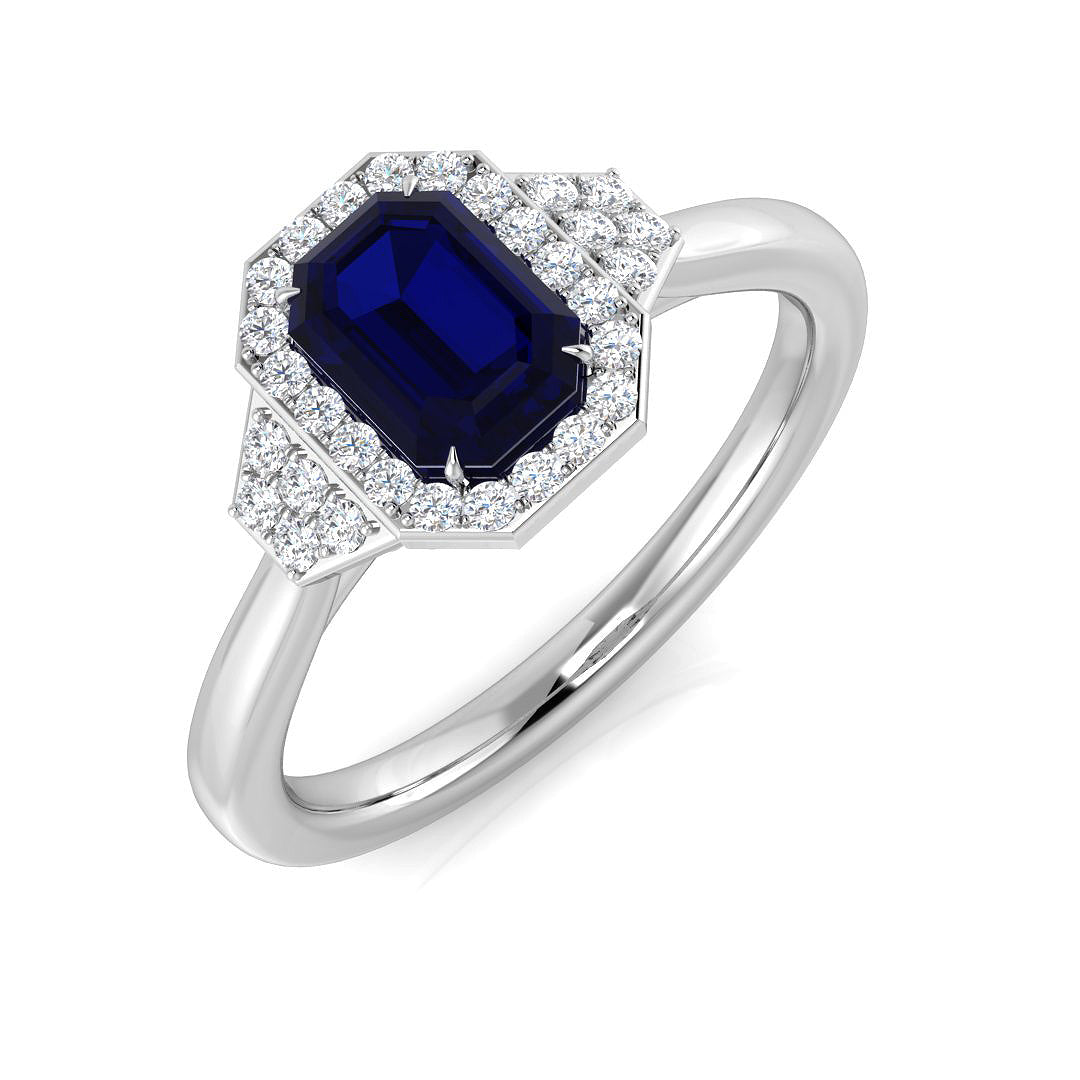 Platinum 1.01ct Blue Sapphire Ring