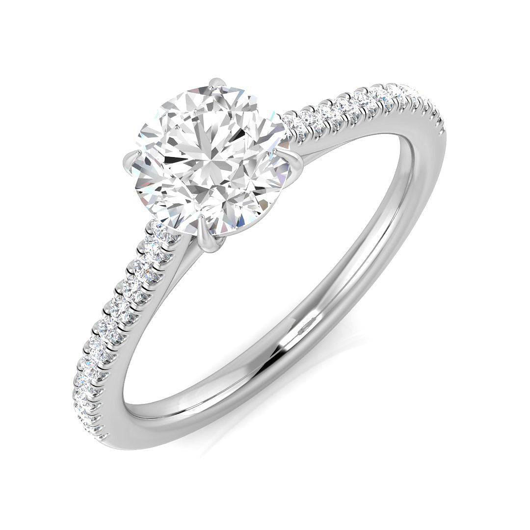 Platinum 0.97ct M I2 Diamond Ring