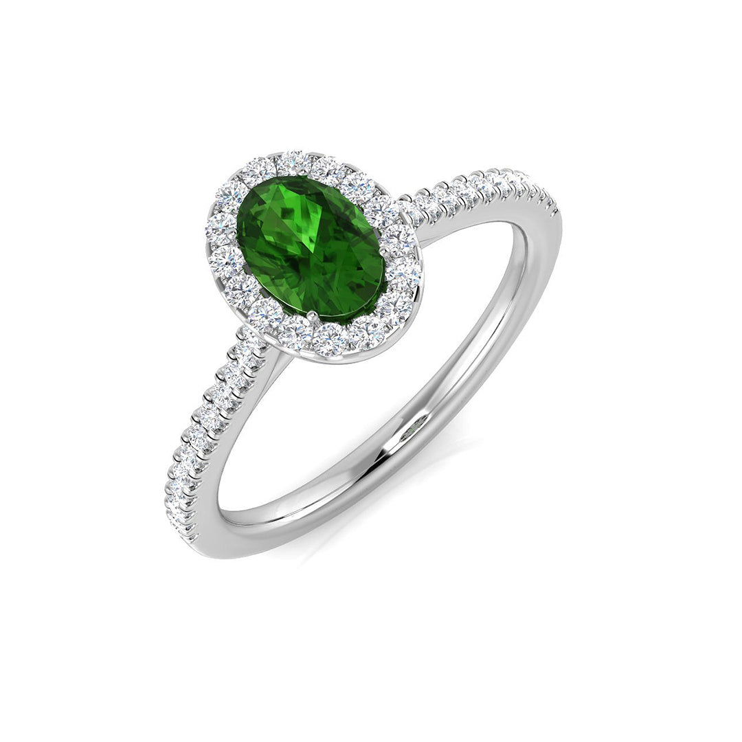 Platinum 0.72ct Tsavorite Ring
