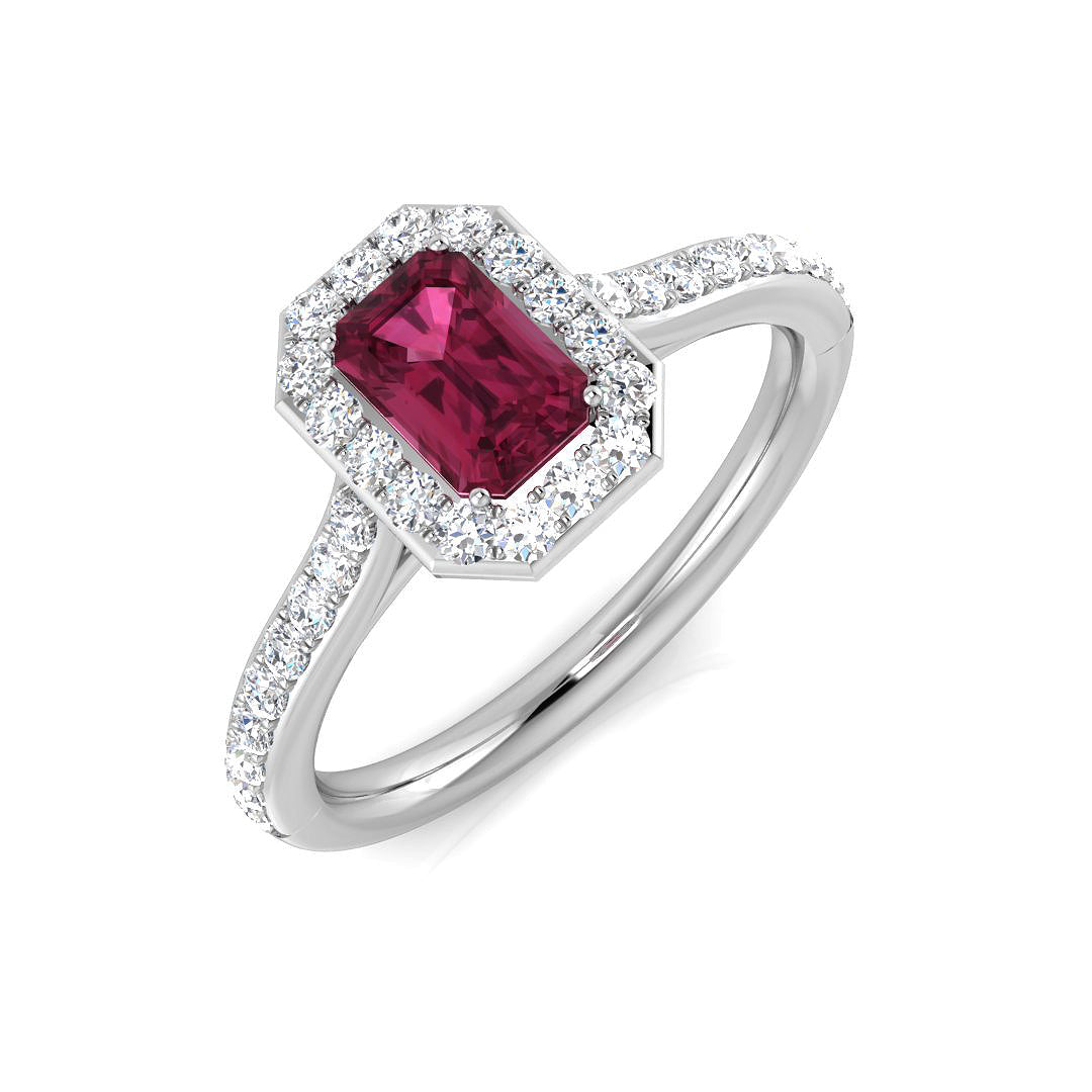 Platinum 0.95ct Pink Tourmaline Ring
