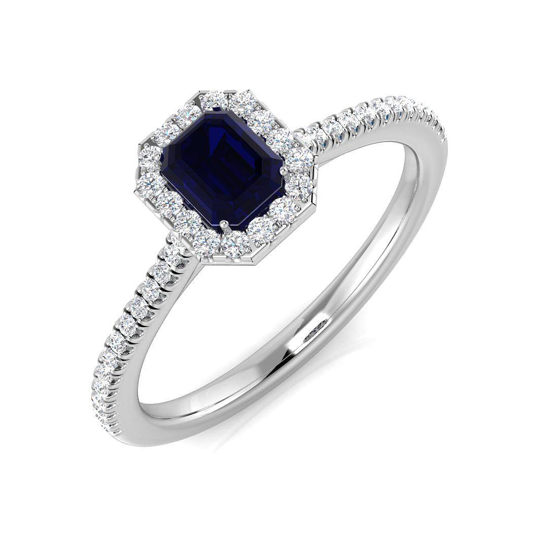Platinum 0.54ct Blue Sapphire Ring