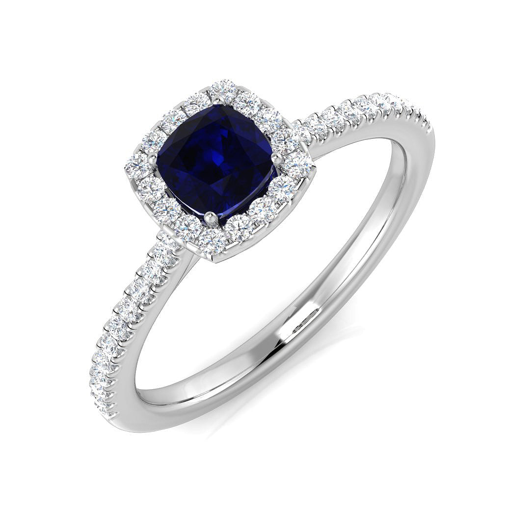 Platinum 0.66ct Blue Sapphire Ring