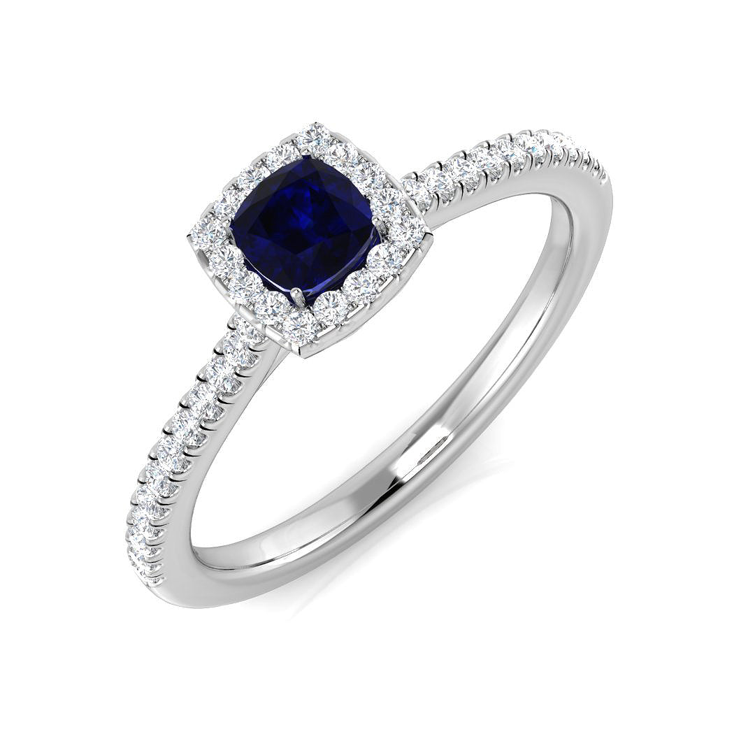 Platinum 0.45ct Blue Sapphire Ring