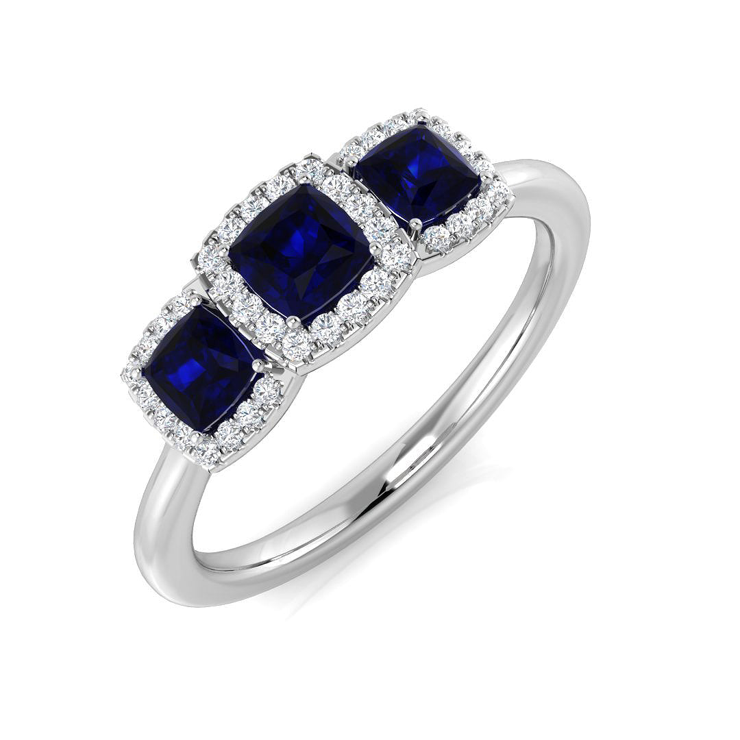 Platinum 0.63ct Blue Sapphire Ring
