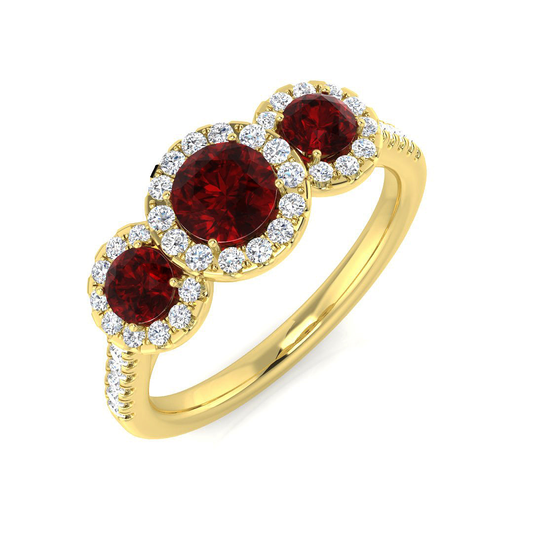 18ct Two-Tone Gold 1.36ct Ruby Ring