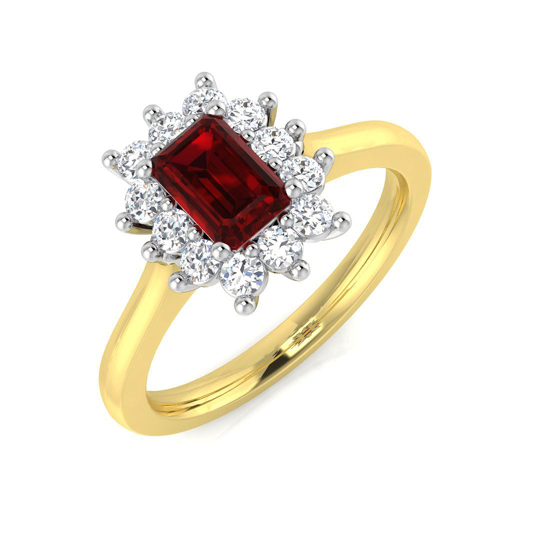 18ct Two-Tone Gold 0.96ct Ruby Ring