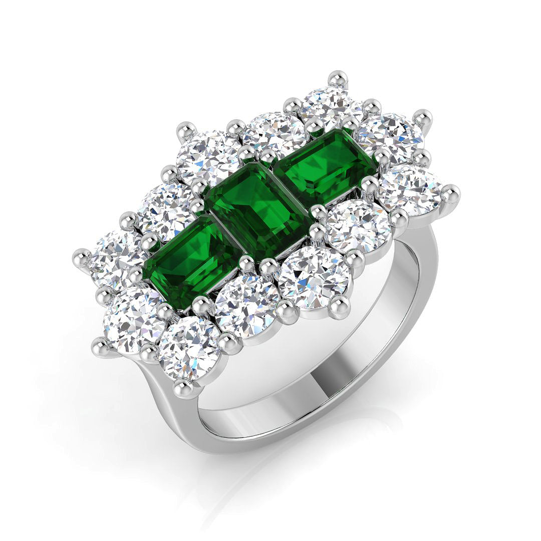 Platinum 3.98ct Emerald Ring