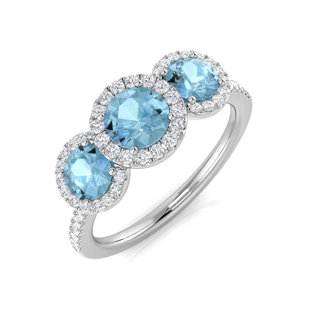 Platinum 1.09ct Aquamarine Ring