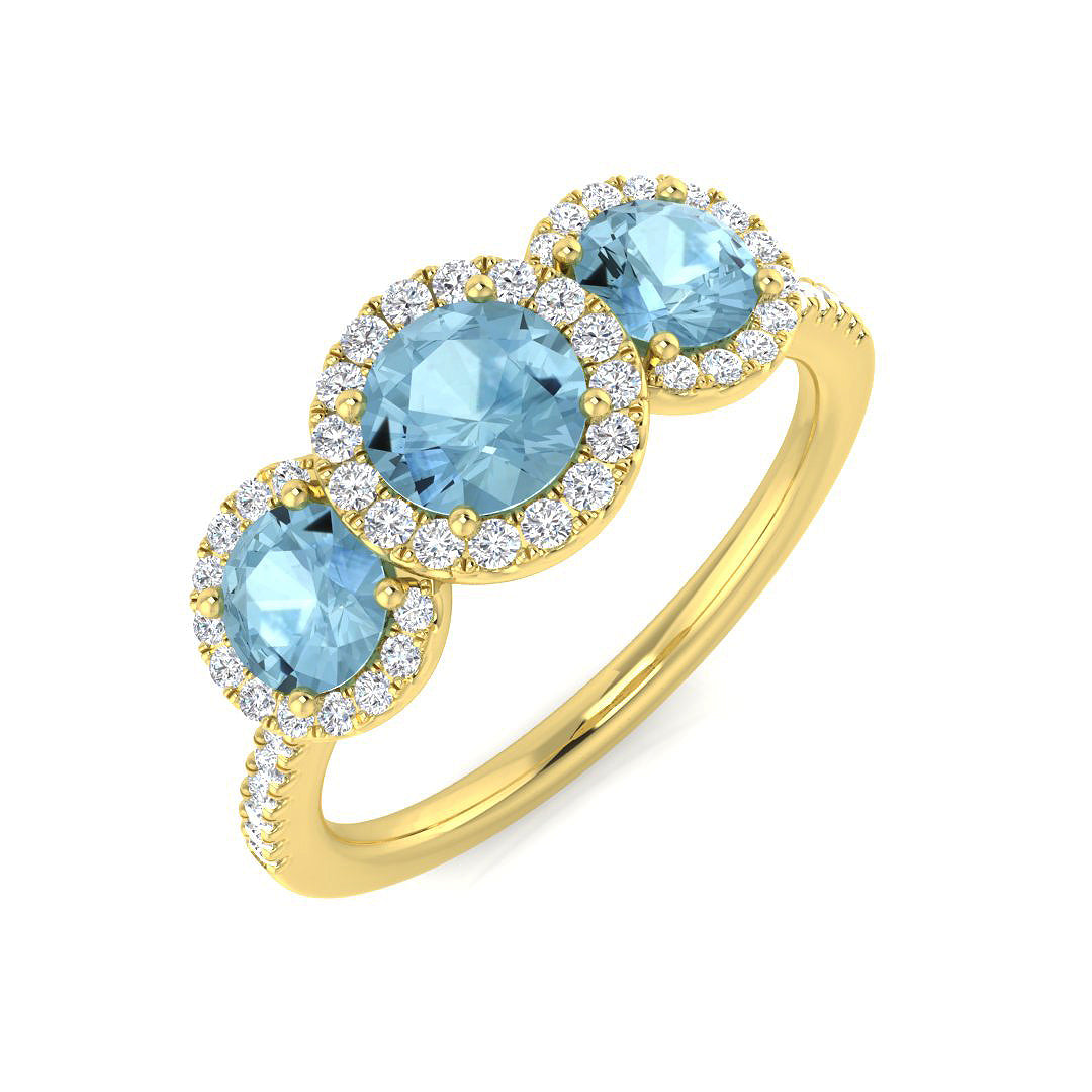18ct Yellow Gold 1.09ct Aquamarine Ring