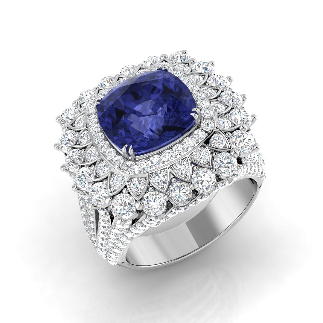 Platinum 7.95ct Tanzanite Ring