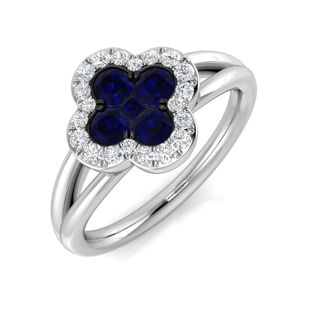Platinum 0.81ct Blue Sapphire Ring