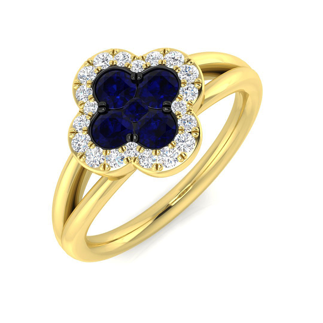 18ct Yellow Gold 0.81ct Blue Sapphire Ring