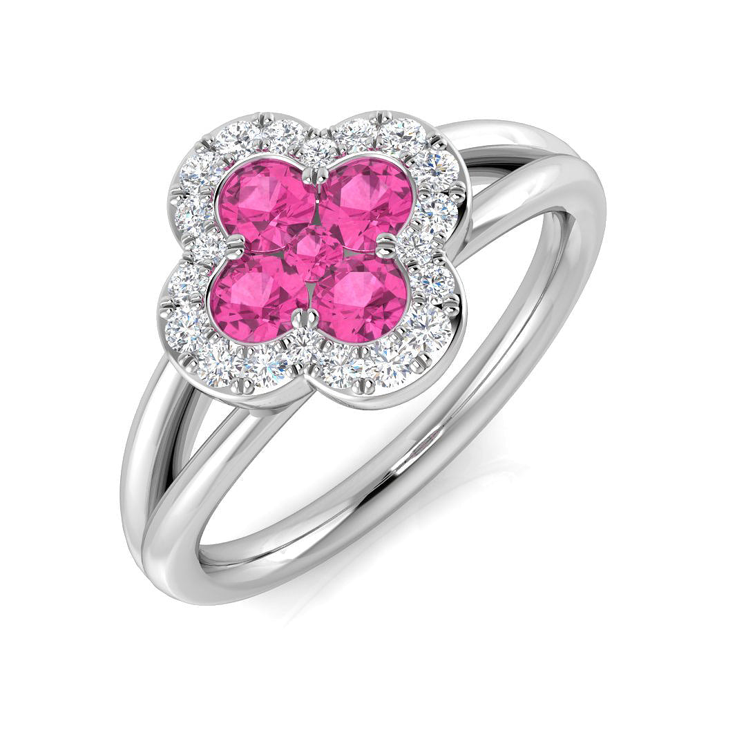 Platinum 0.74ct Pink Sapphire Ring