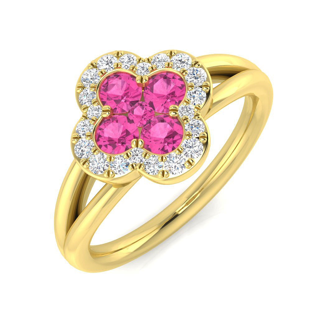 18ct Yellow Gold 0.74ct Pink Sapphire Ring