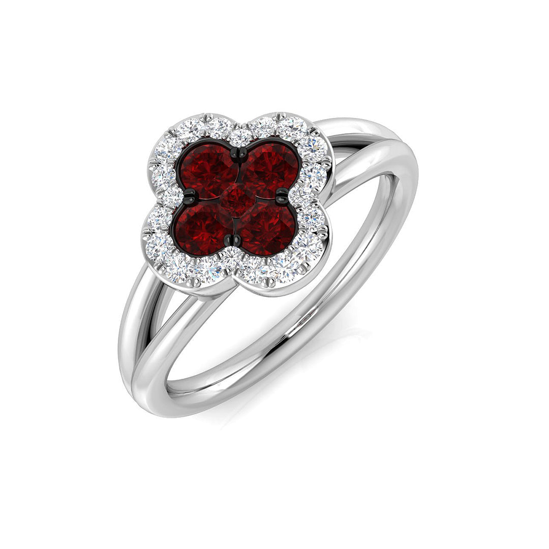 Platinum 0.74ct Ruby Ring