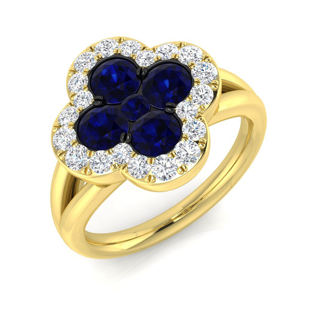 18ct Yellow Gold 1.86ct Blue Sapphire Ring