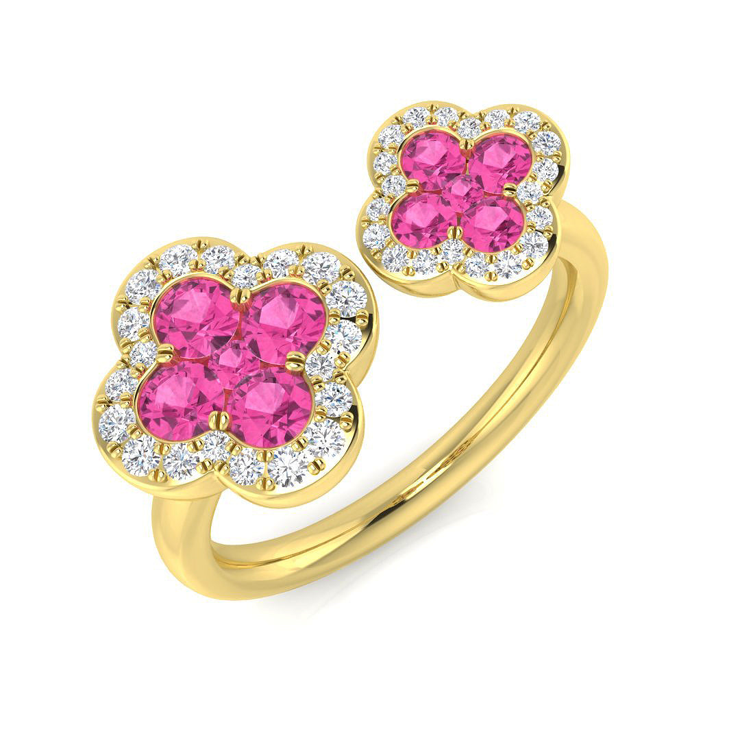 18ct Yellow Gold 1.03ct Pink Sapphire Ring