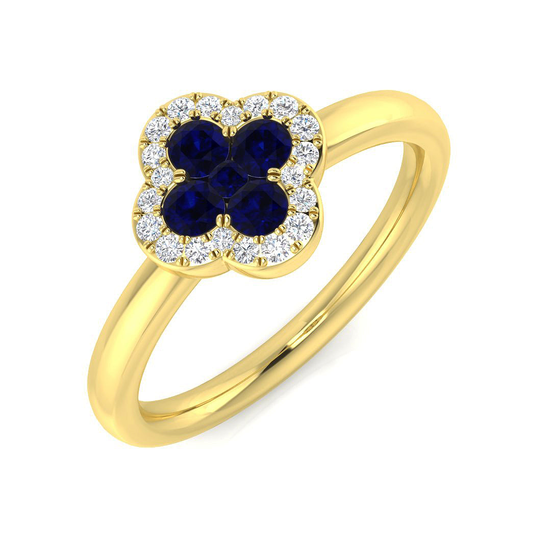 9ct Yellow Gold 0.46ct Blue Sapphire Ring