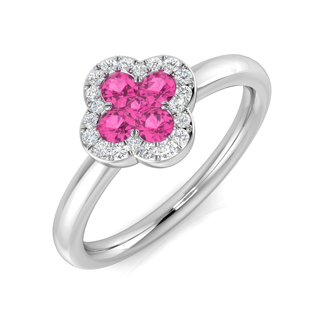 Platinum 0.45ct Pink Sapphire Ring