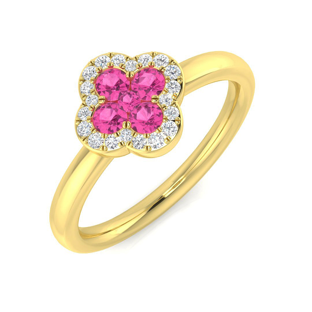 18ct Yellow Gold 0.45ct Pink Sapphire Ring