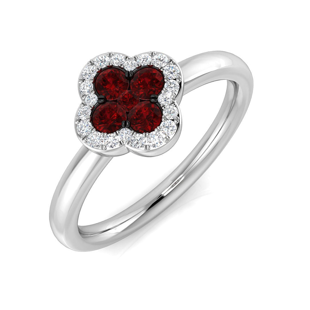 Platinum 0.44ct Ruby Ring