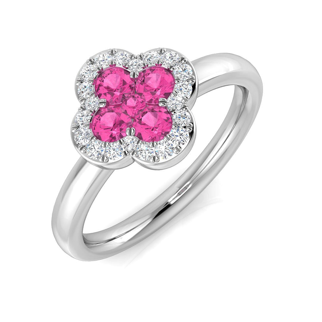 Platinum 0.55ct Pink Sapphire Ring