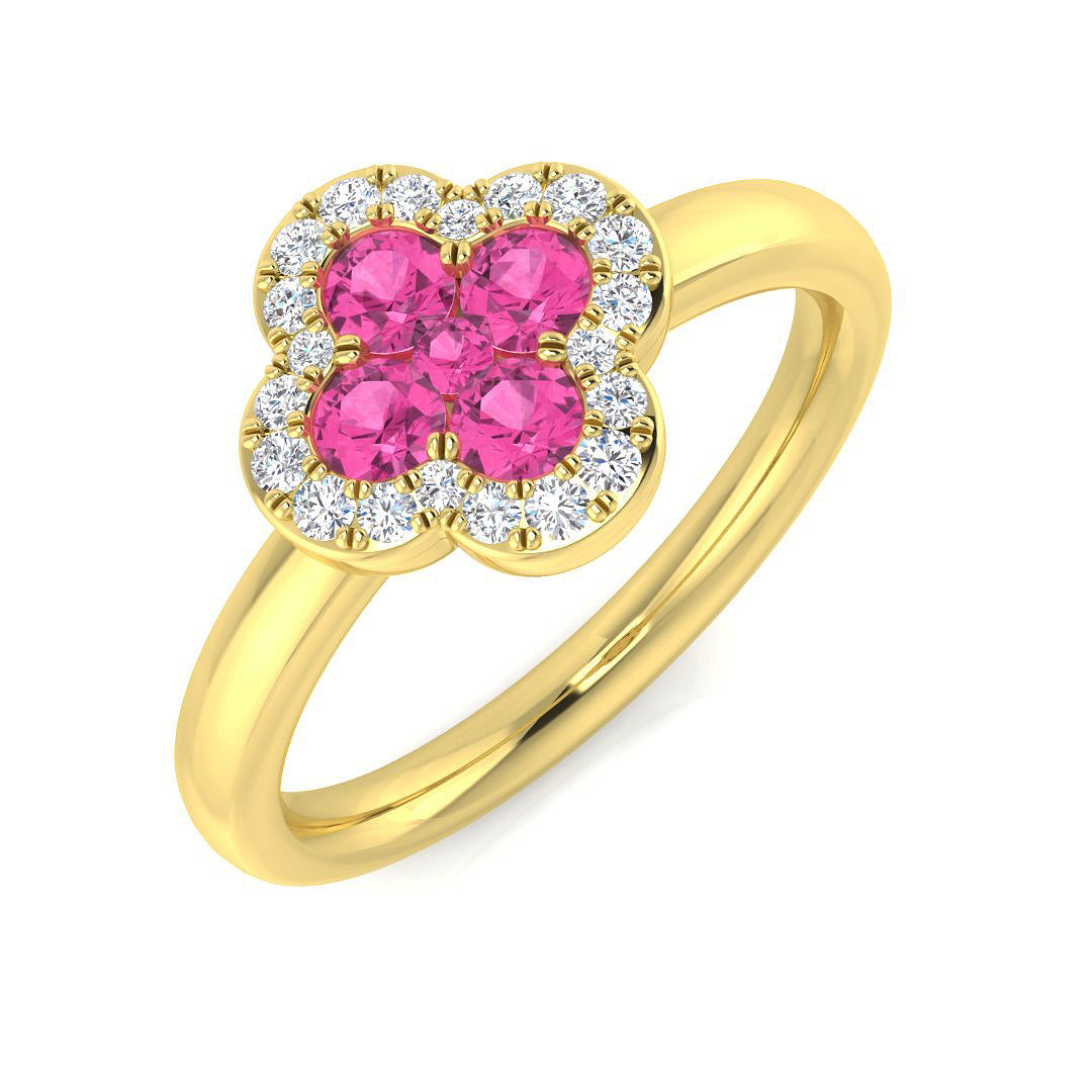 18ct Yellow Gold 0.55ct Pink Sapphire Ring