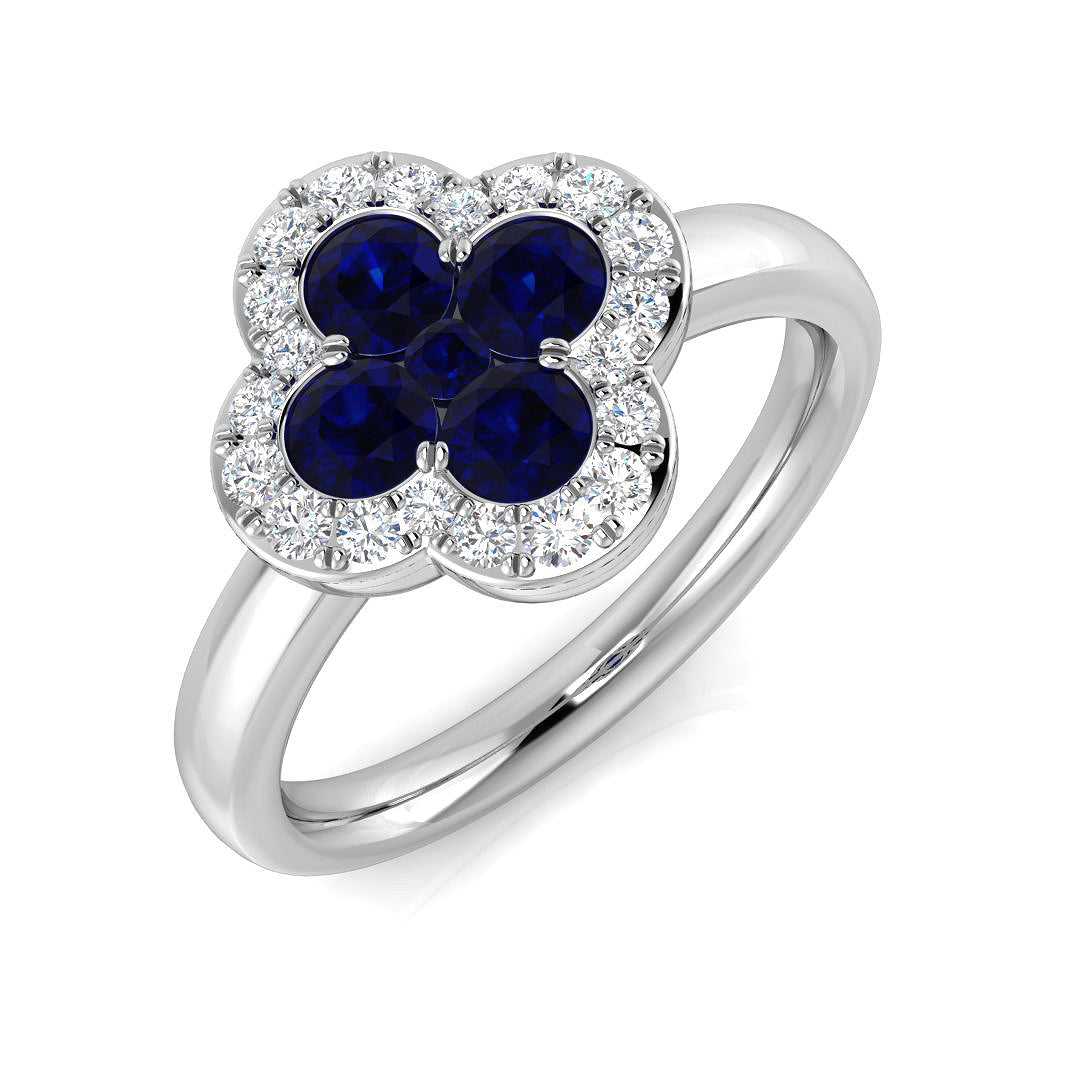 Platinum 0.95ct Blue Sapphire Ring