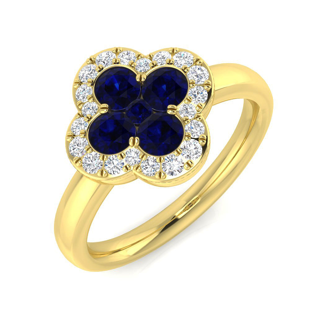 18ct Yellow Gold 0.95ct Blue Sapphire Ring