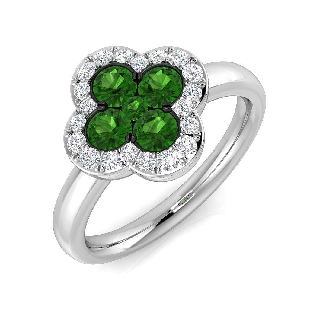 Platinum 0.87ct Tsavorite Ring