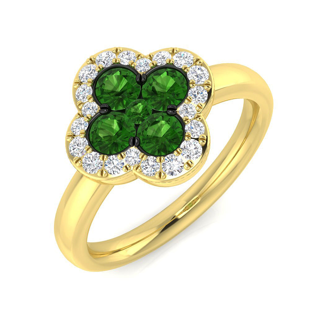 18ct Yellow Gold 0.87ct Tsavorite Ring