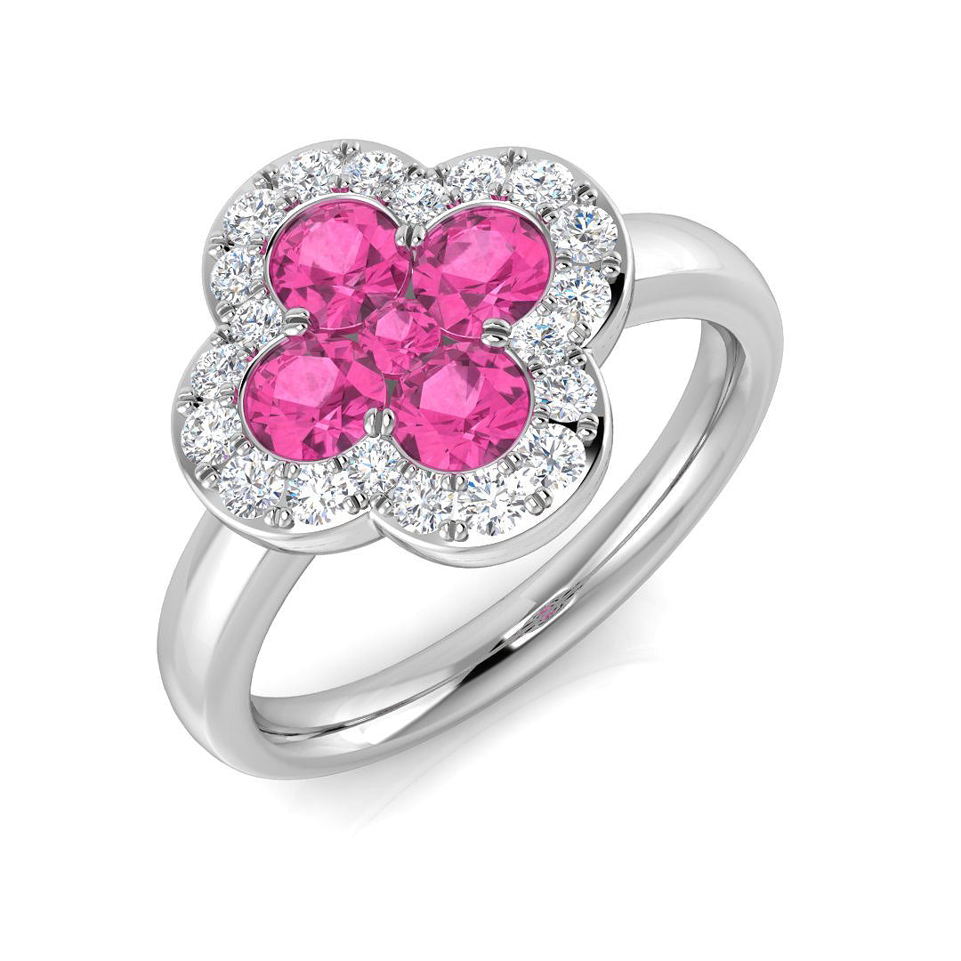 Platinum 1.30ct Pink Sapphire Ring