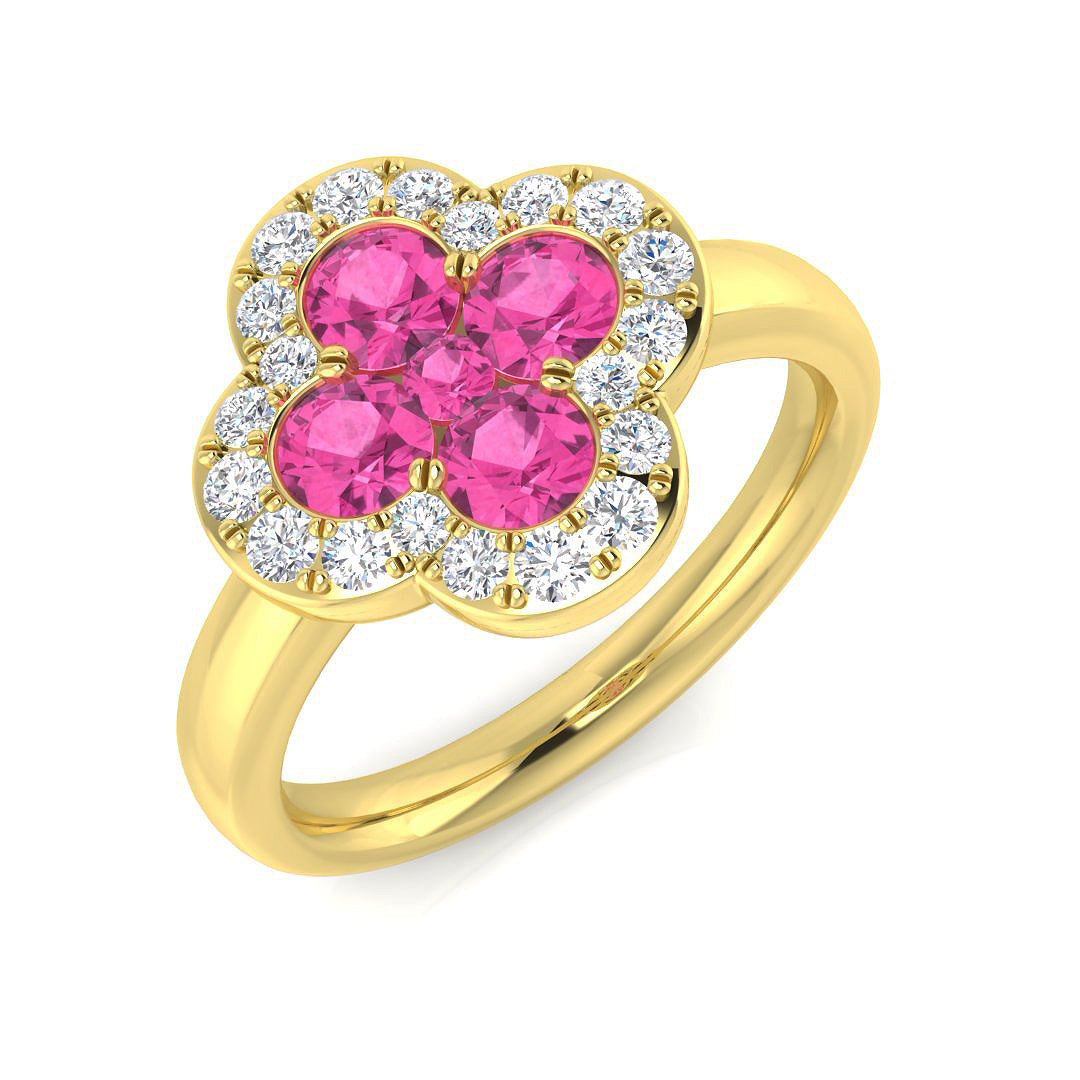 18ct Yellow Gold 1.30ct Pink Sapphire Ring