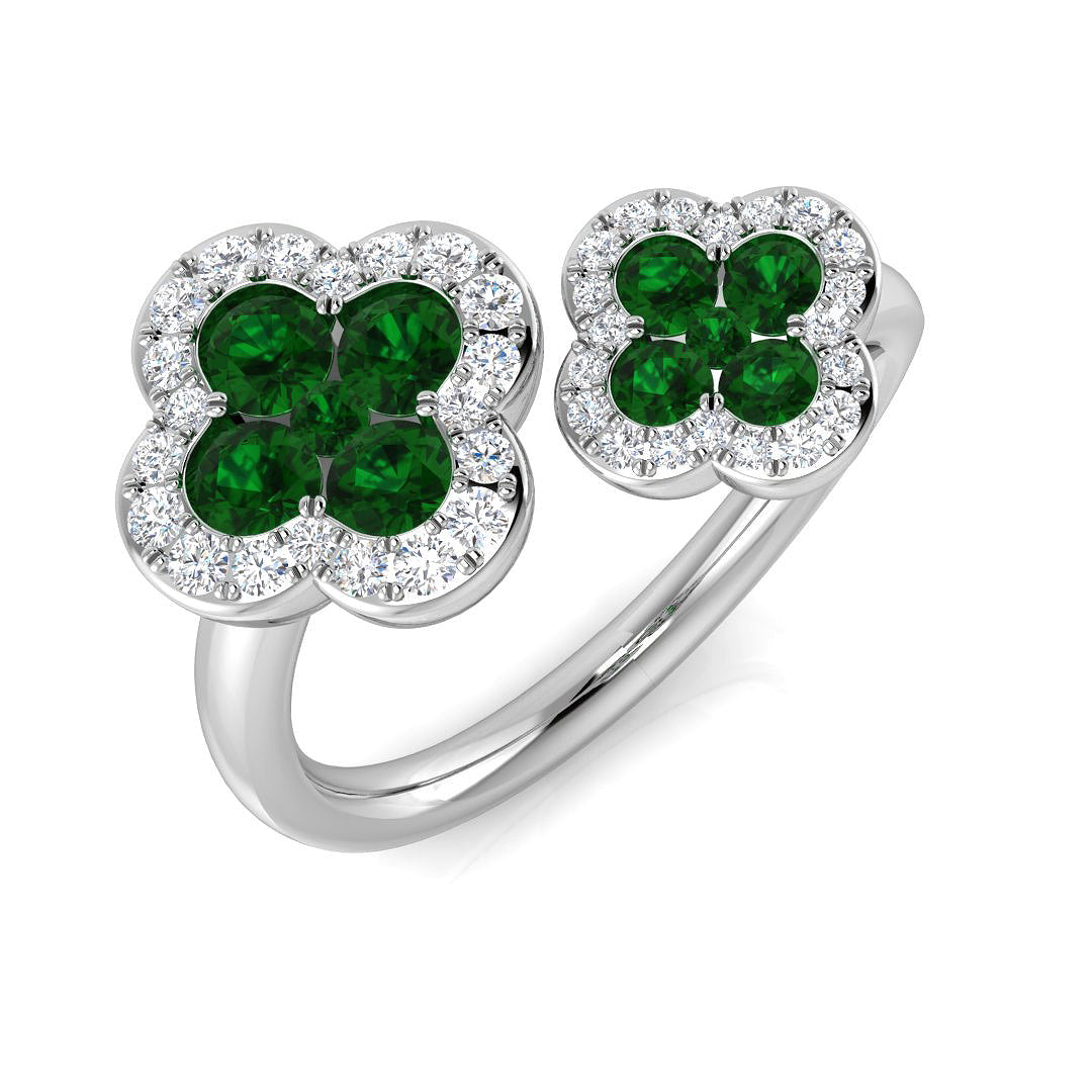 Platinum 0.90ct Emerald Ring