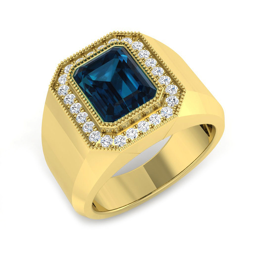 9ct Yellow Gold 2.99ct London Blue Topaz Ring