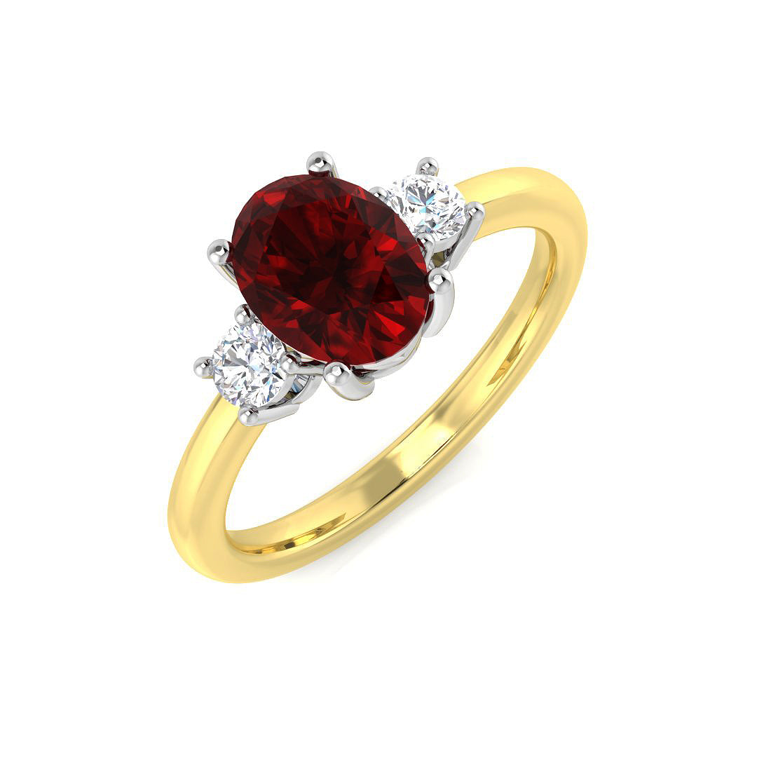 18ct Two-Tone Gold 1.64ct Ruby Ring
