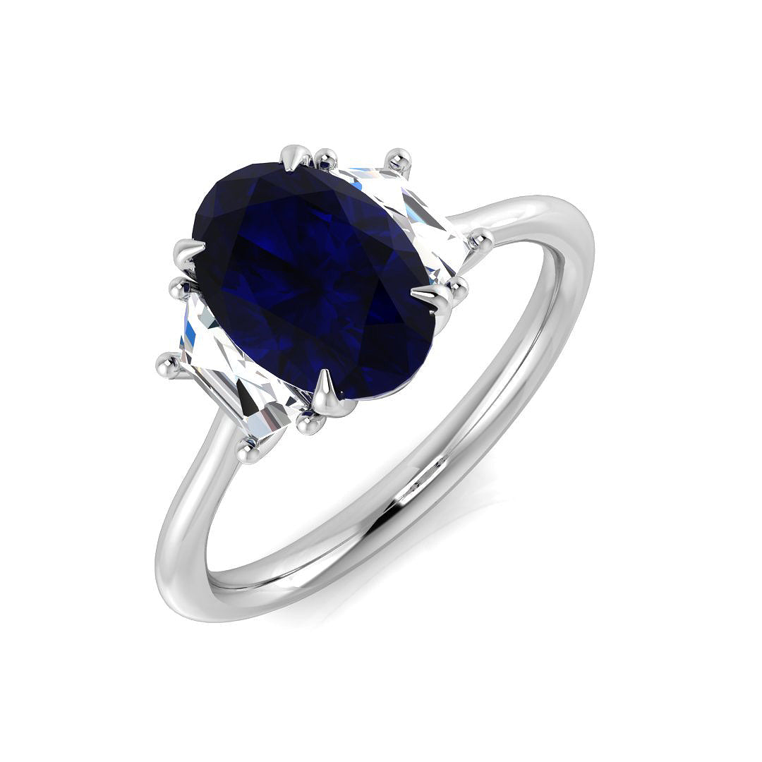 Platinum 2.35ct Blue Sapphire Ring