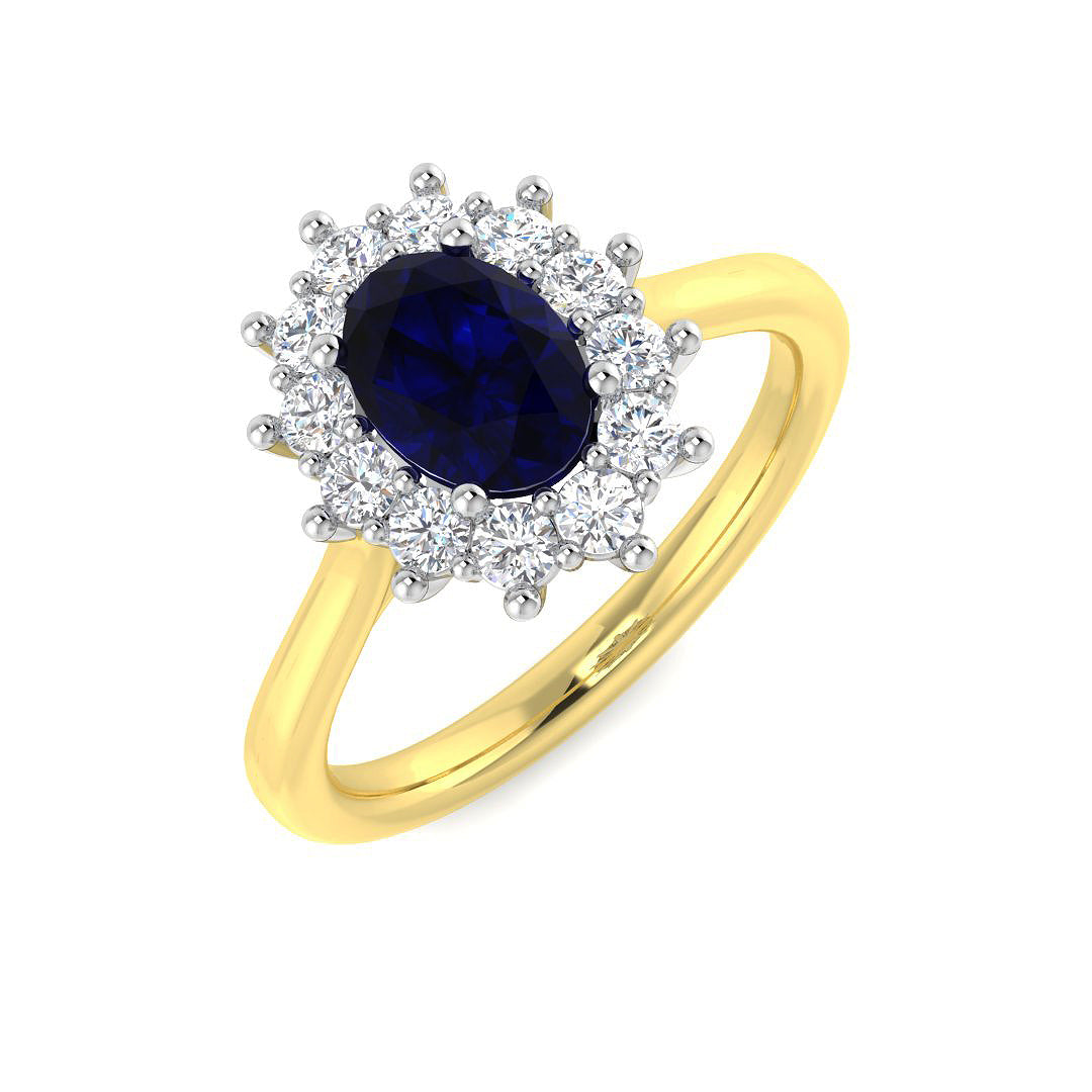 9ct Two-Tone Gold 1.49ct Blue Sapphire Ring