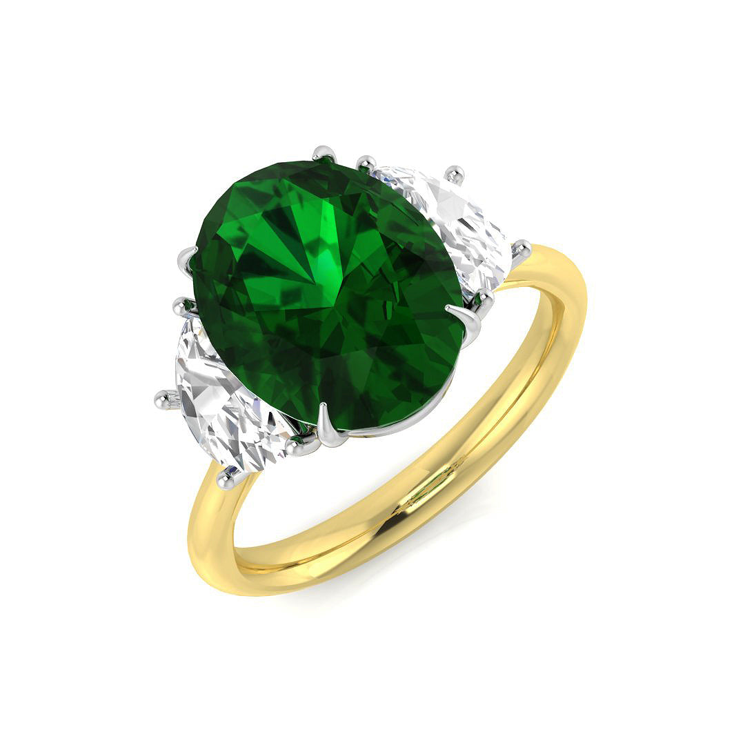 18ct Two-Tone Gold 4.59ct Emerald Ring