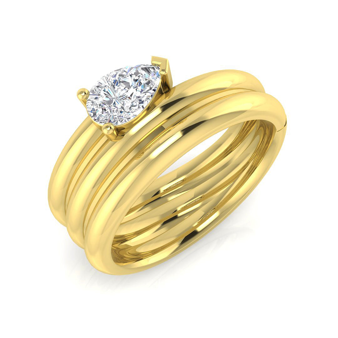 9ct Yellow Gold 0.50ct Laboratory Grown CVD Ring