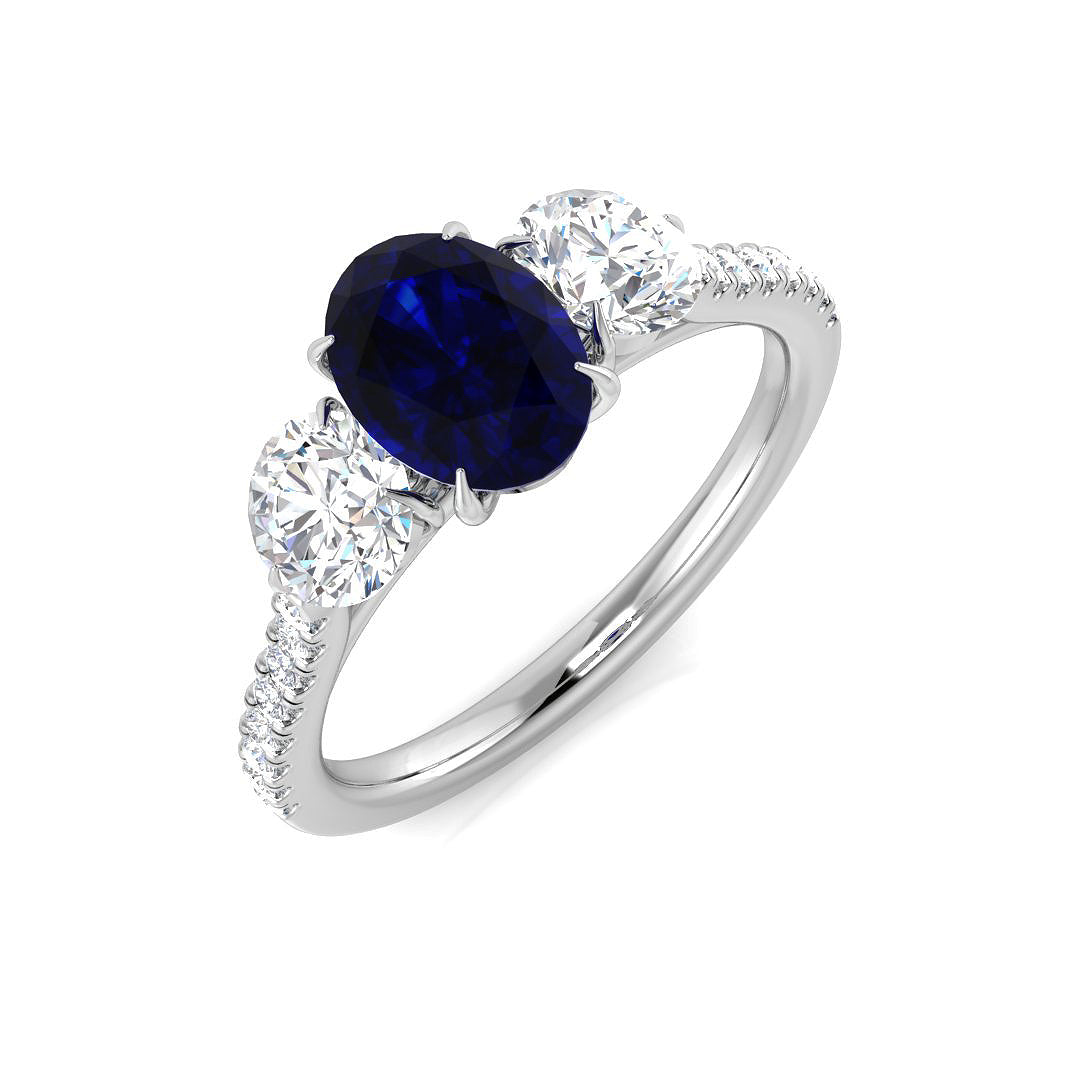 Platinum 2.15ct Blue Sapphire Ring