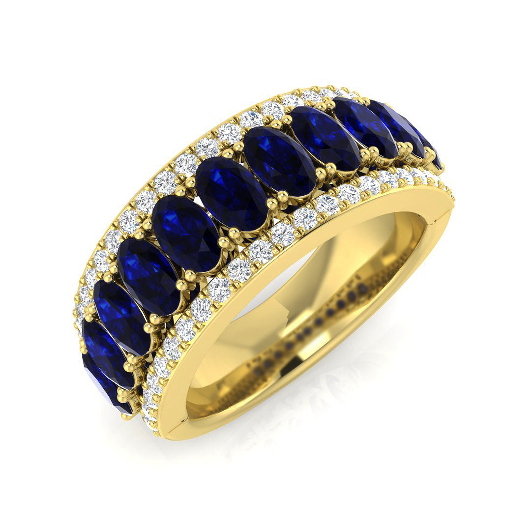 18ct Yellow Gold 3.23ct Blue Sapphire Ring