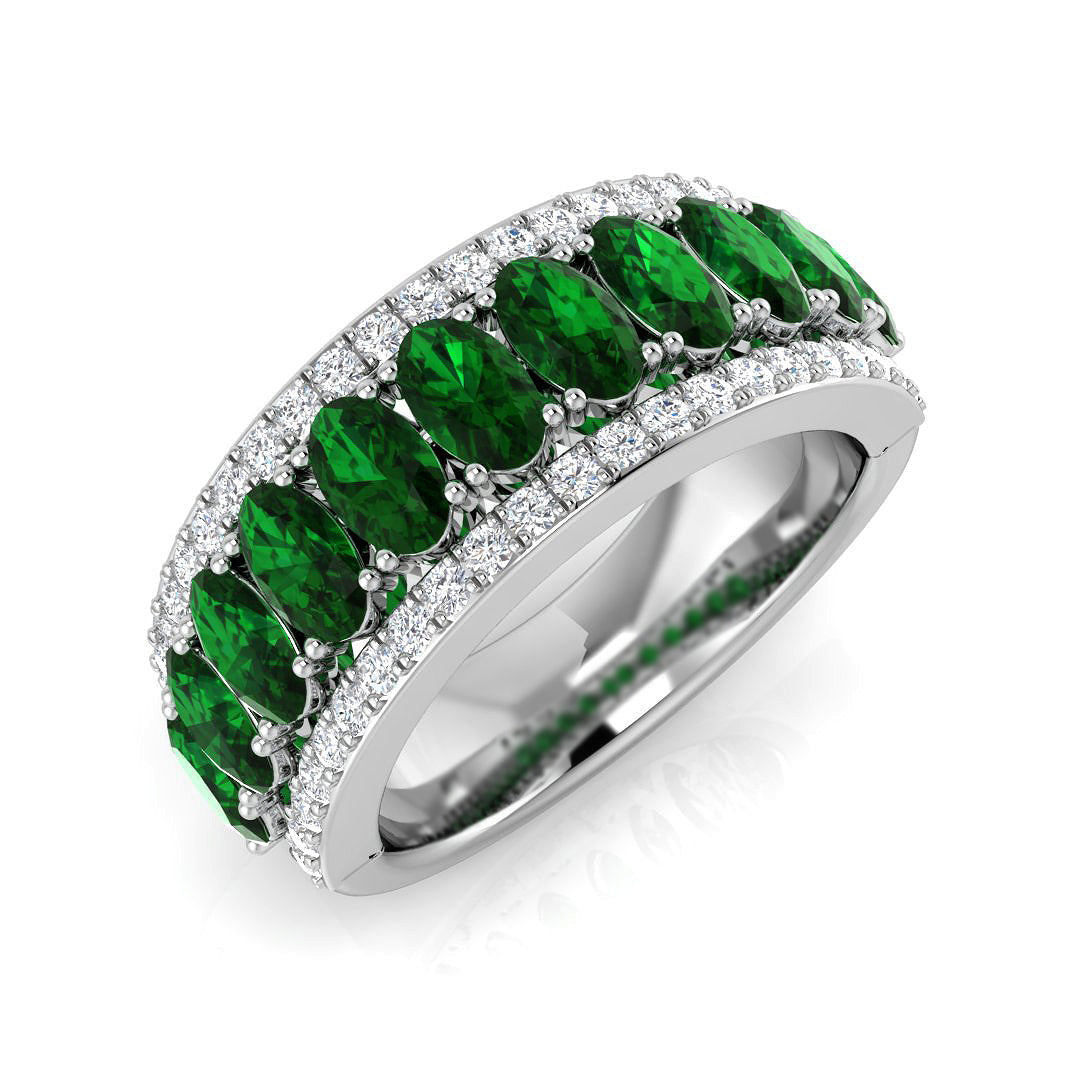 Platinum 2.94ct Emerald Ring