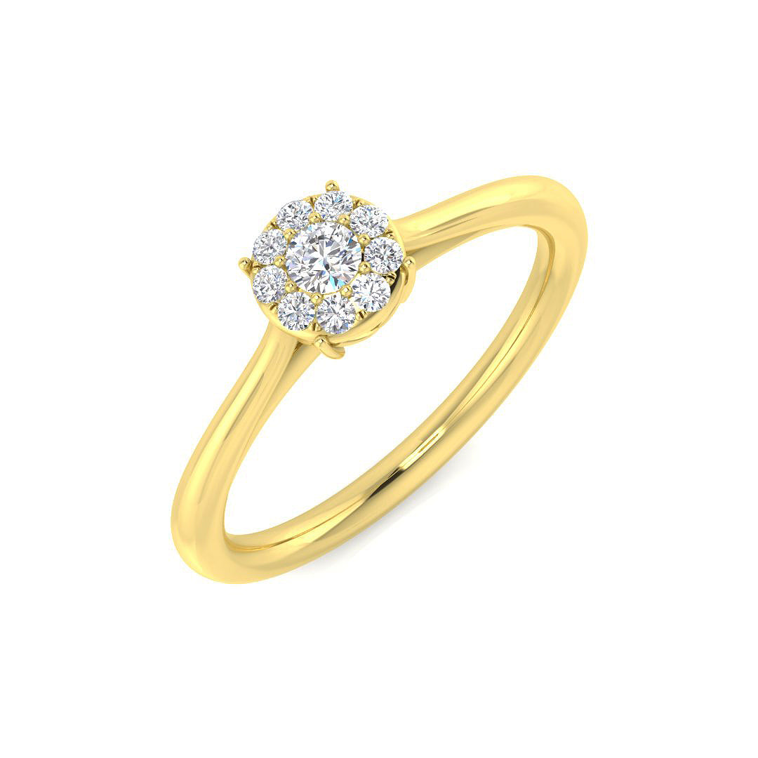 9ct Two-Tone Gold 0.12ct G SI2 Diamond Ring