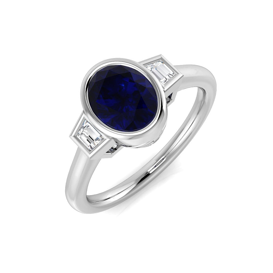 Platinum 1.45ct Blue Sapphire Ring
