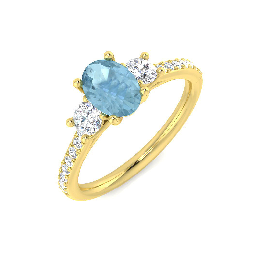 9ct Yellow Gold 1.09ct Aquamarine Ring